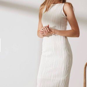 Rihoas Water Ripple Textured Cami Dress with Pearl Straps XS